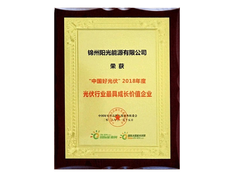 Photovoltaic Enterprise with the Most Growth Value